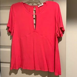 Hot Pink Keyhole Top